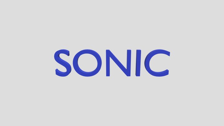 Sonic the Hedgehog Logo 3D Model