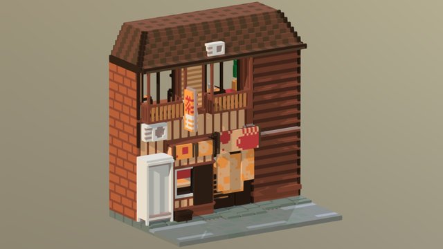 japanese shop housewall 3D Model