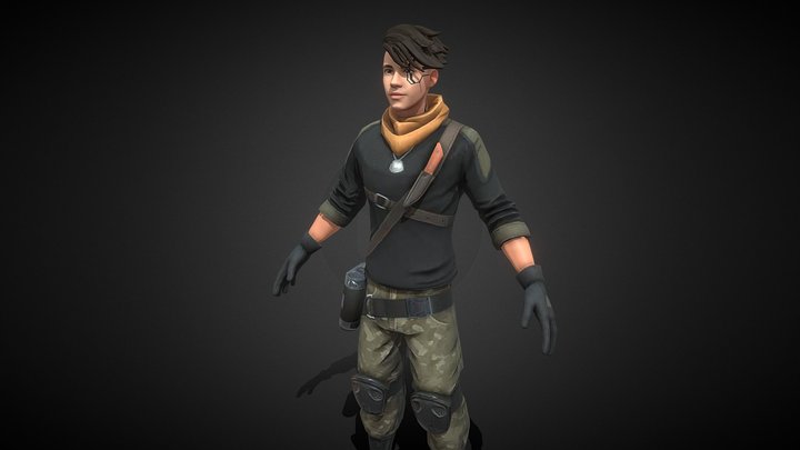 Cyber male charector 3D Model