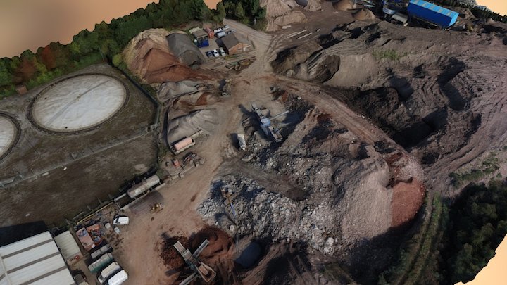 Aggregate Yard - Volumetric Survey by Drone 3D Model