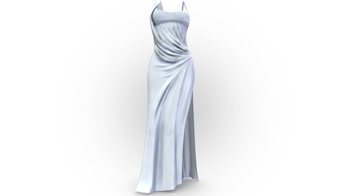 Helen Of Troy Helenistic White Female Toga Dress 3D Model