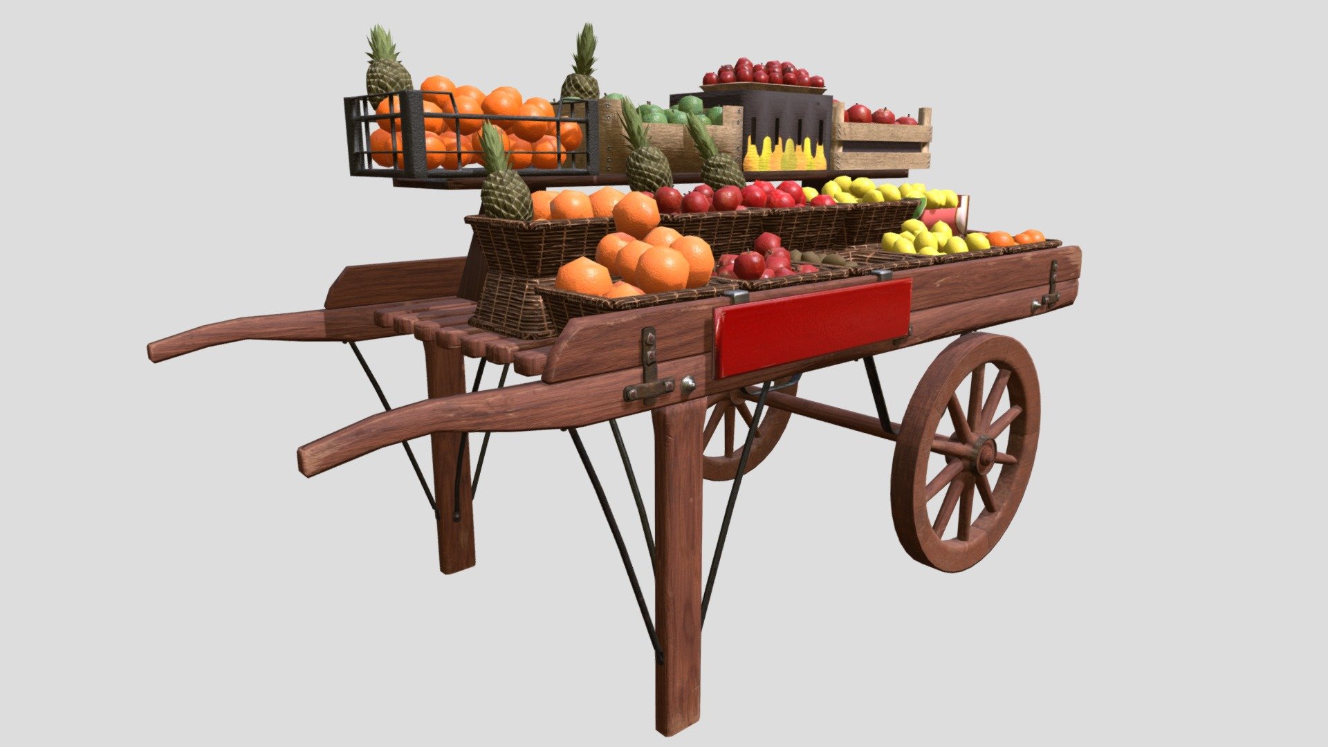 Fruit Cart 3D model by KRMacGregor [b4e1580] Sketchfab