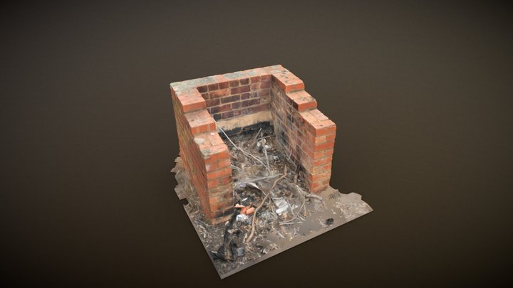 Old brick BBQ in Hall ACT 3D Model