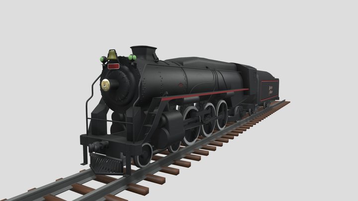 Boston & Maine P-4 Pacific Steam Locomotive 3D Model