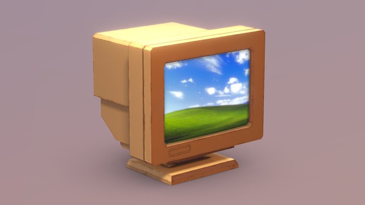 Retro Computer Monitor 3D Model