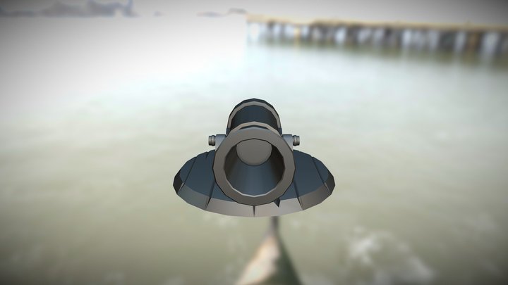 Cannon Pirate LowPoly 3D Model
