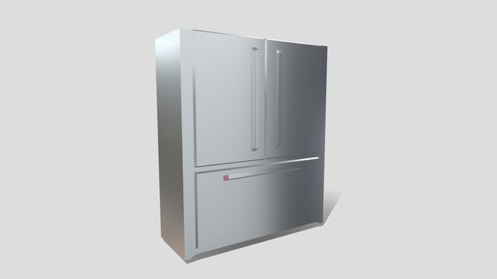 Low poly Multi Door Fridge 3D Model