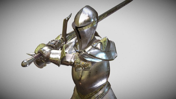 Silver Knight 3D Model