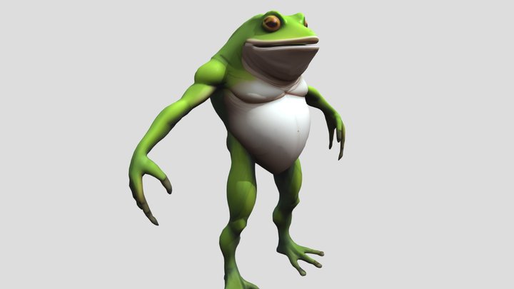 Anthropomorphic Frog 3D Model