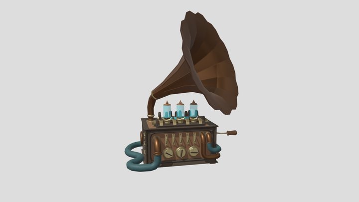 Steampunk grammophone 3D Model
