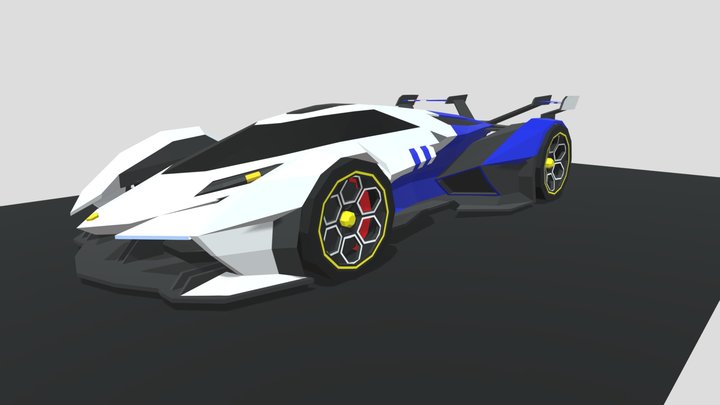 Lamborghini V12 Vision GT Low Poly 3D Model