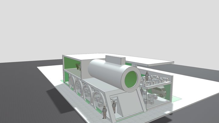 Restaurant in a shape of a train 3D Model