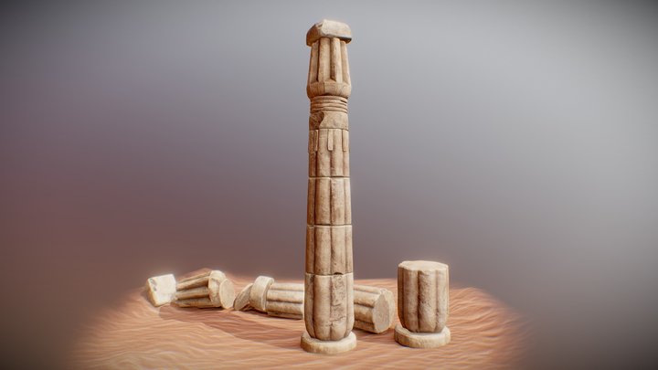 Ancient Egyptian Pillar 3D Model