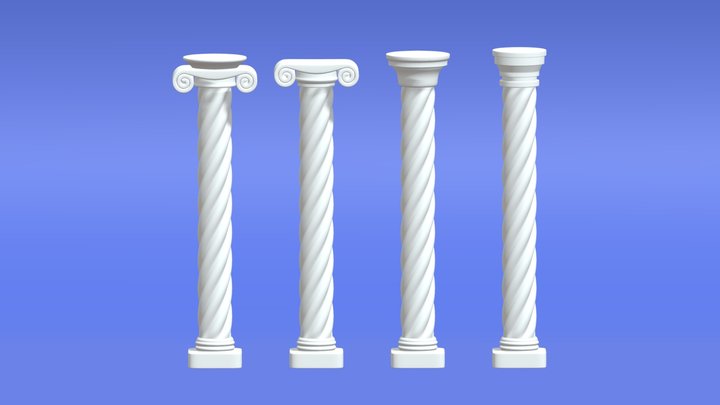 Greek And Roman Twisted Column 3D Model