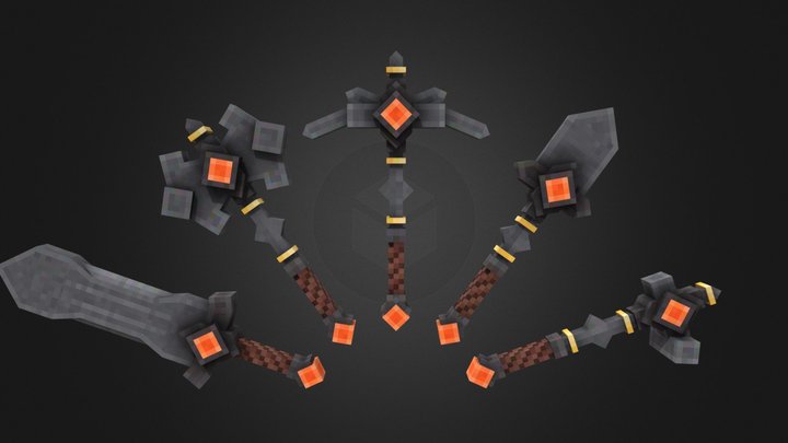 Netherite Tool Pack 3D Model