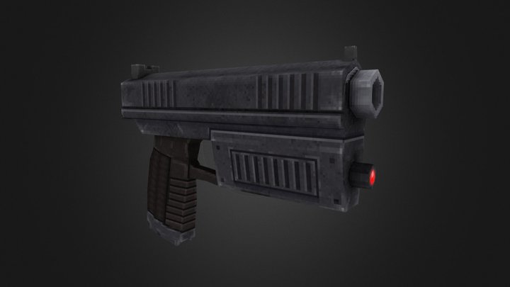 Low Poly Pistol 3D Model