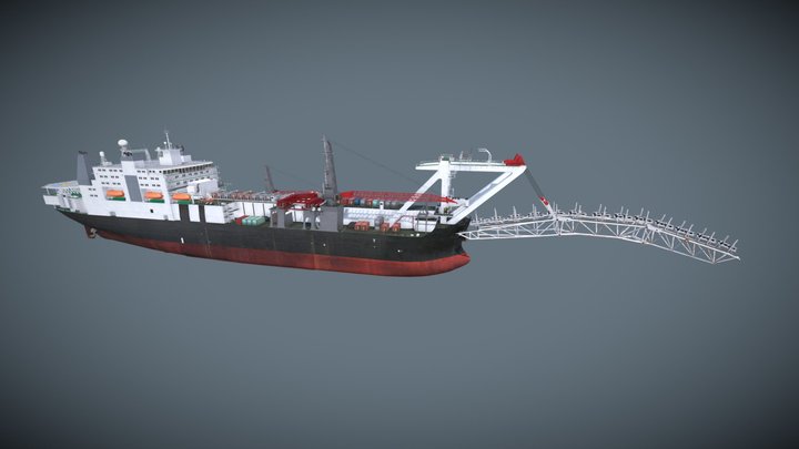 Pipelay vessel 3D Model