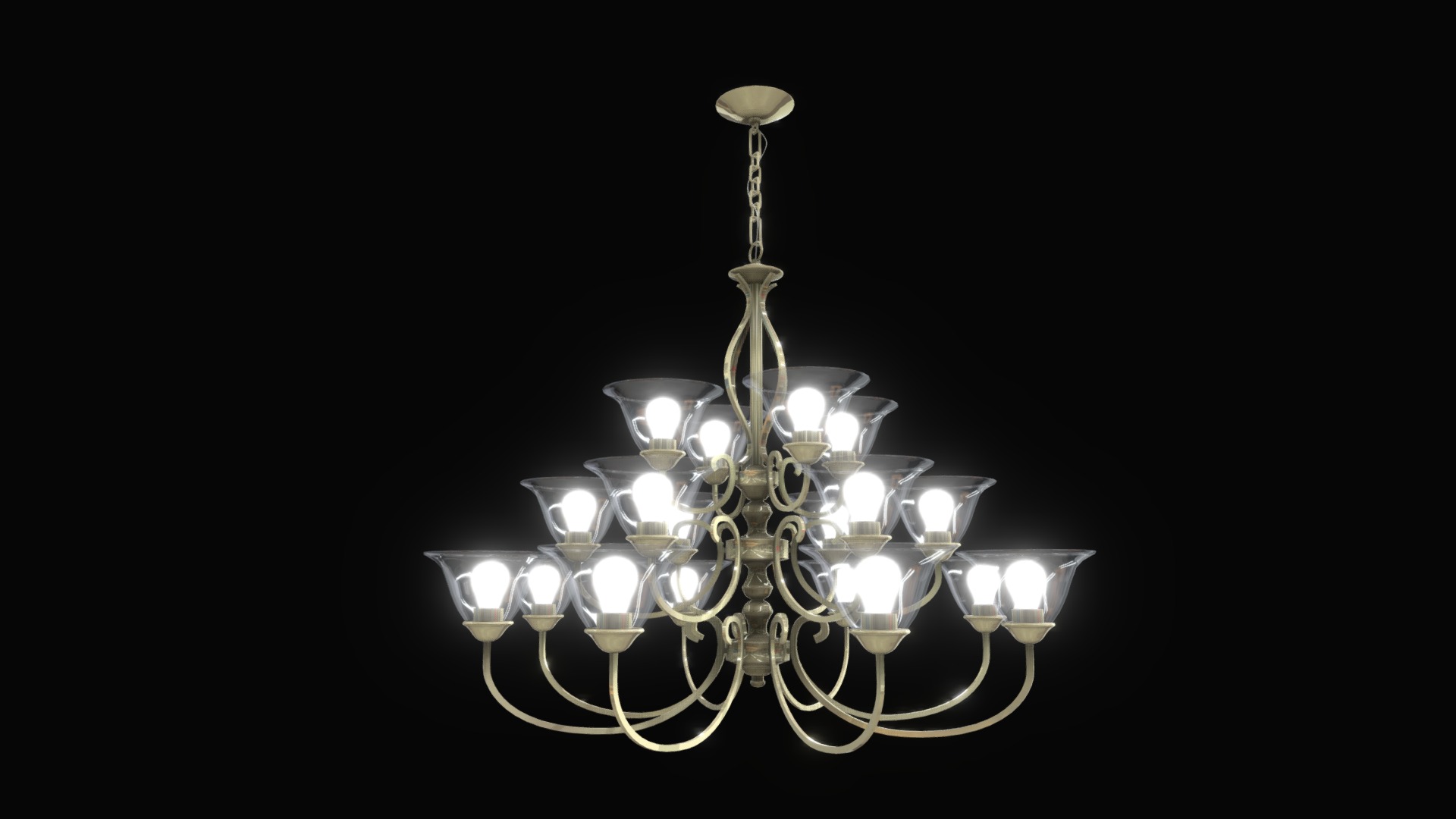 3D model HGP-2018CL-107 - This is a 3D model of the HGP-2018CL-107. The 3D model is about a chandelier with lights.