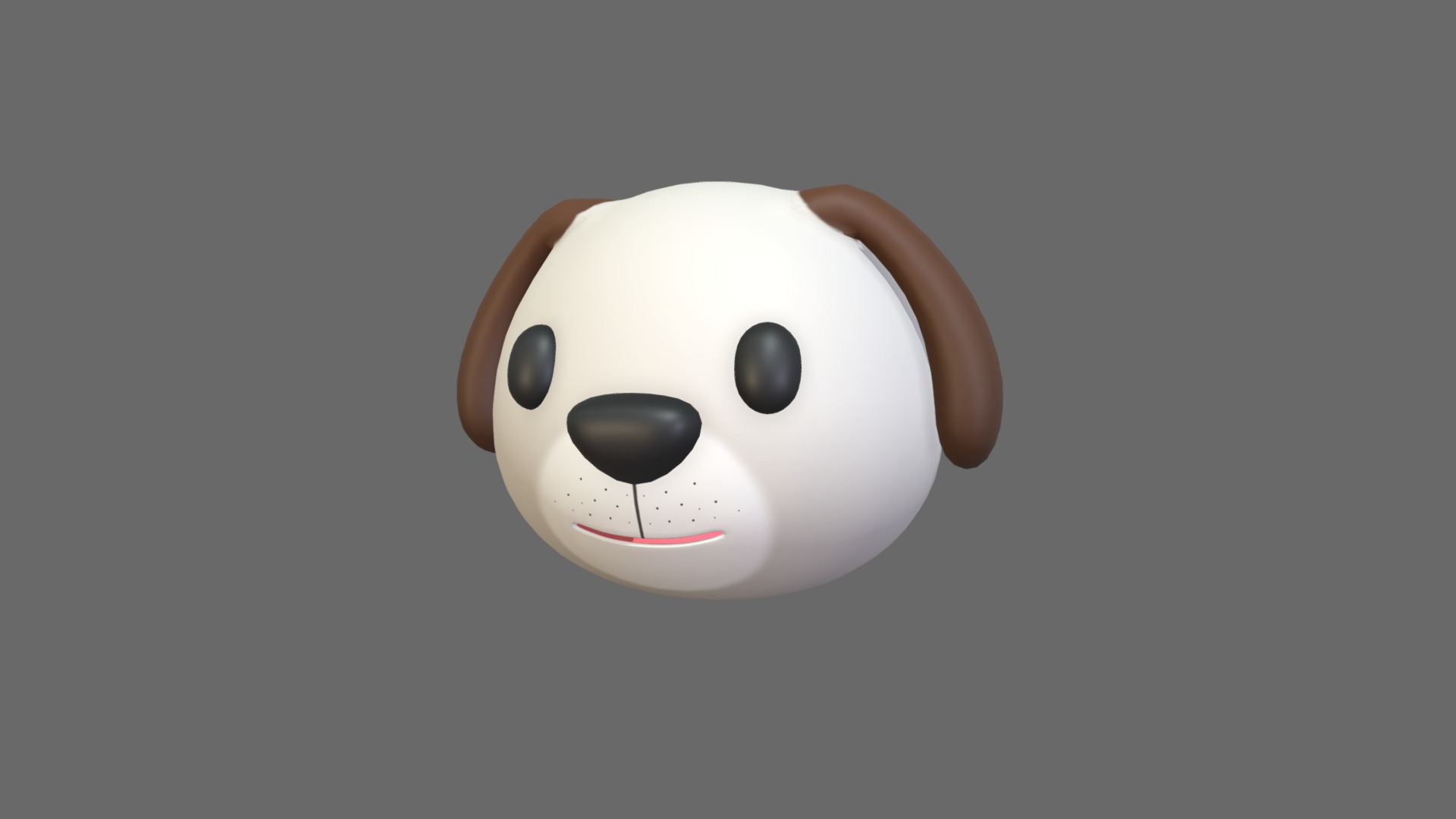 3D model Dog Head - This is a 3D model of the Dog Head. The 3D model is about a white and brown cartoon character.
