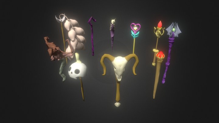 Magic Staffs - Spell Casters: Magic Wars 3D Model