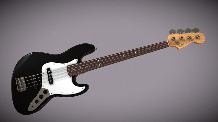 CRV Jazz Bass - Black 3D Model