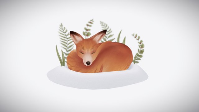Sleeping Fox 3D Model