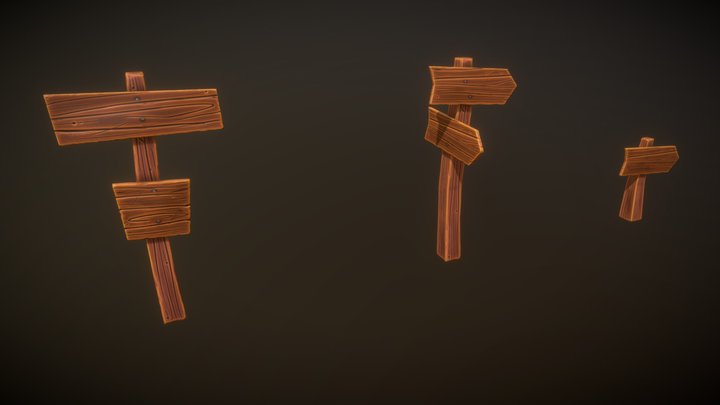 Road Sign Stylized 3D Model