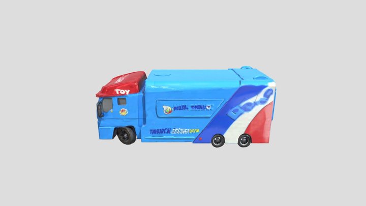 Blue Racing Truck 3D Model