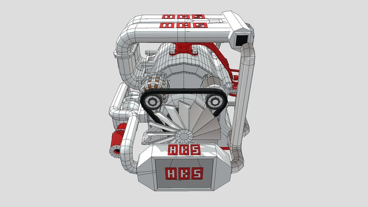 13B-REW / MAZDA RX7 CAR ENGINE 3D Model