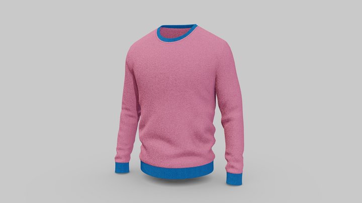 Sweater Full Sleeves Pink 3D Model
