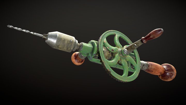 Millers Falls No980 Hand Dill - Game Ready Asset 3D Model