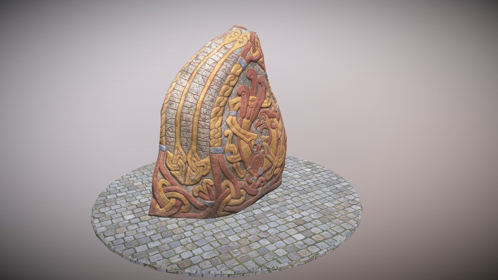 Modern Runestone - Jelling - Denmark - Low Poly - 3D model by Troels BP ...