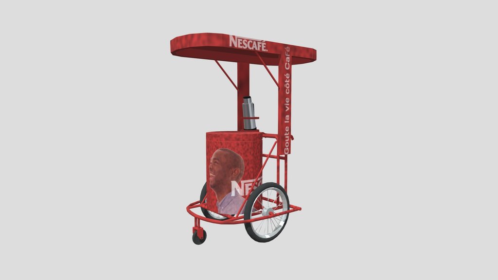 mobile street coffee kiosk – Low Poly