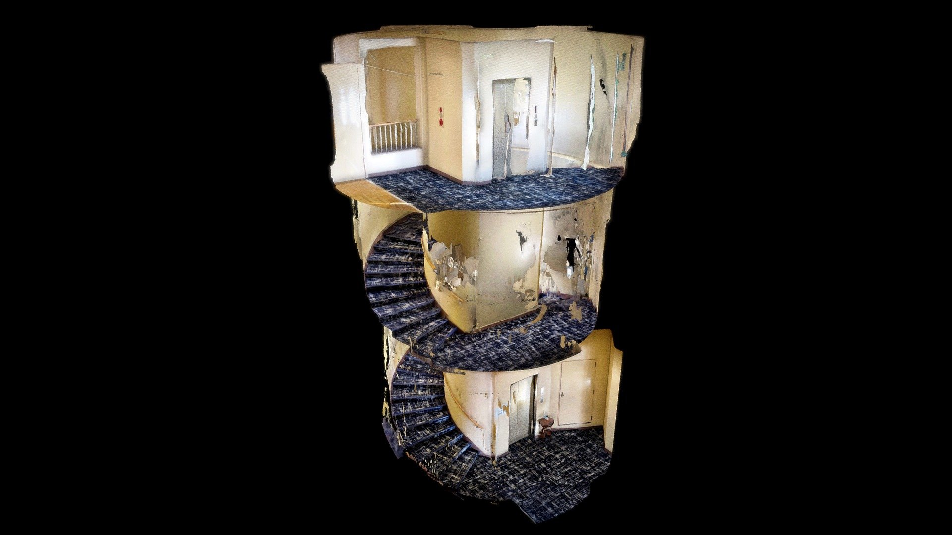 HOTEL ACAOの螺旋階段：Spiral staircase of HOTEL ACAO