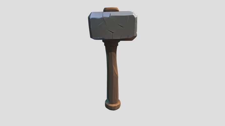 Low Poly Medieval Hammer | Stylized Game Asset