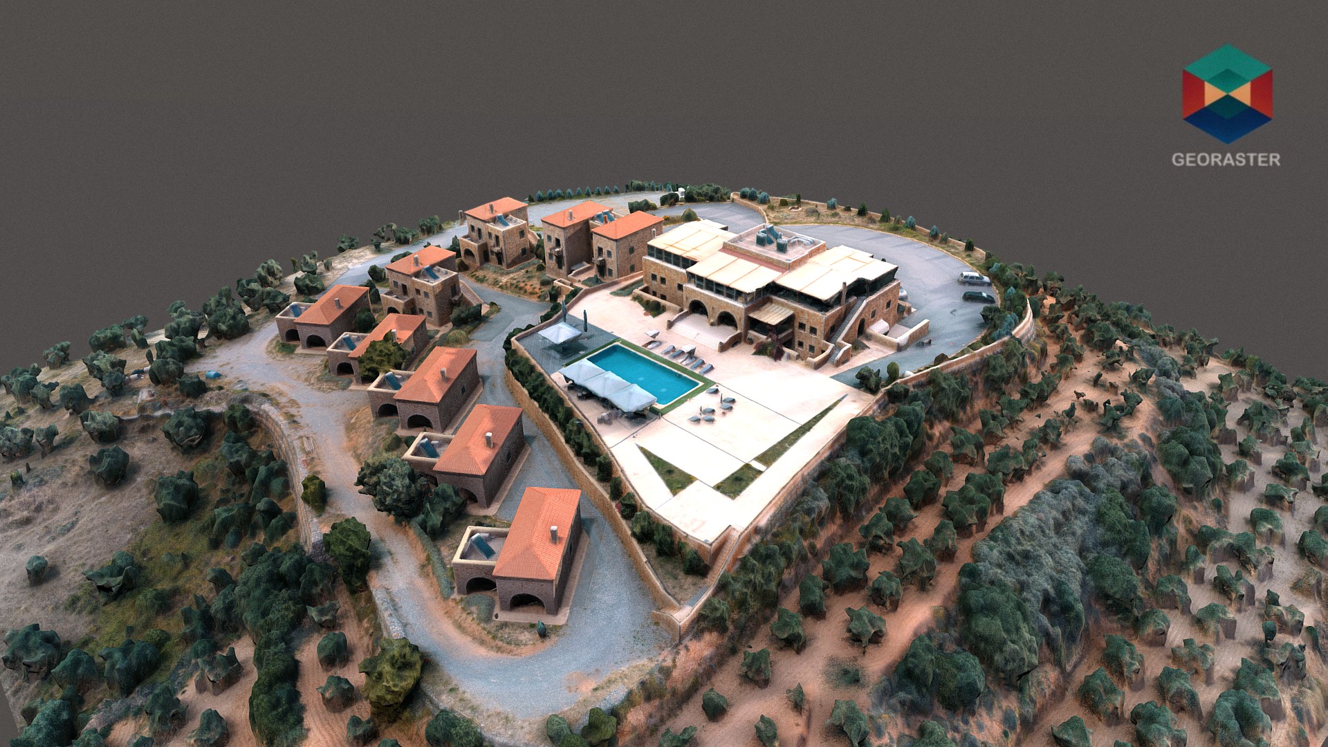 3D model HOTEL - This is a 3D model of the HOTEL. The 3D model is about a building on a beach.