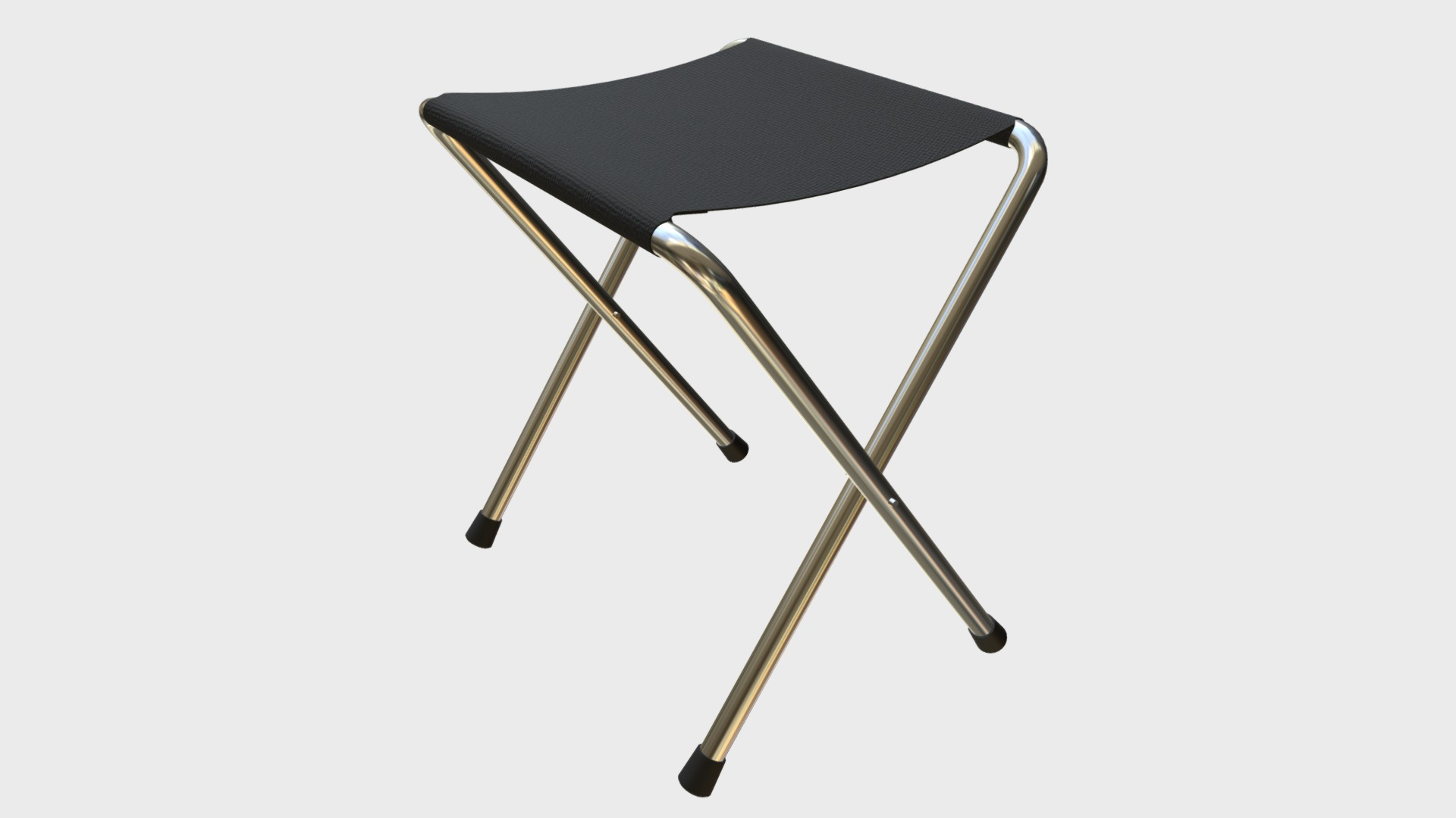 3D model Folding stool 1 - This is a 3D model of the Folding stool 1. The 3D model is about a black and silver sword.