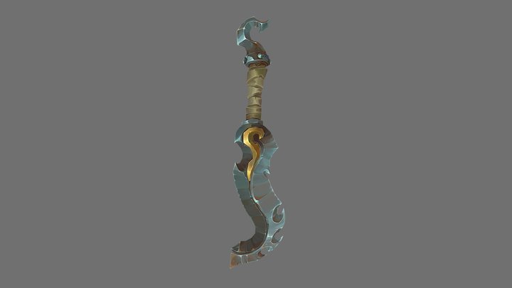 HandPainted Dagger - Ruined King FanArt 3D Model