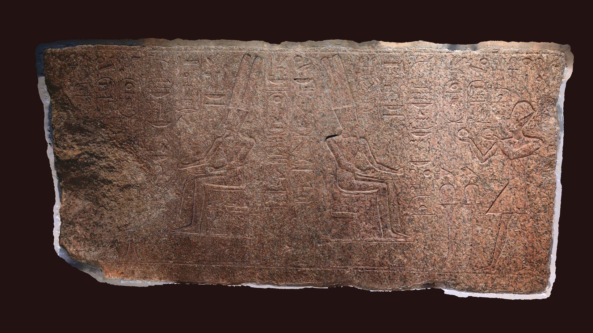Red granite temple-relief