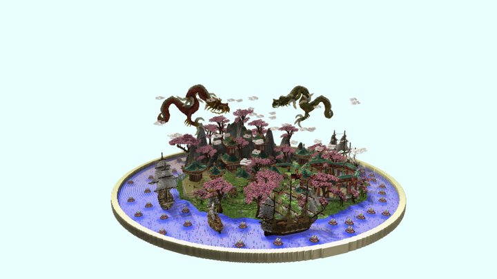 SkyBlock - Oriental Spawn Map 250x250 v0.1 3D Model