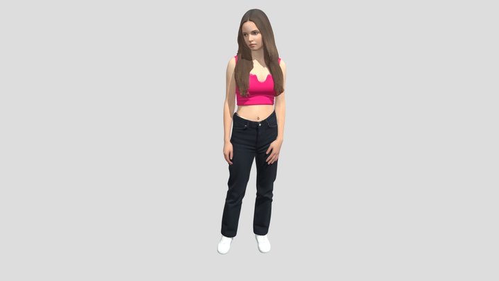 Pink Crop Top Portrait – Modello 3D gratuito STL