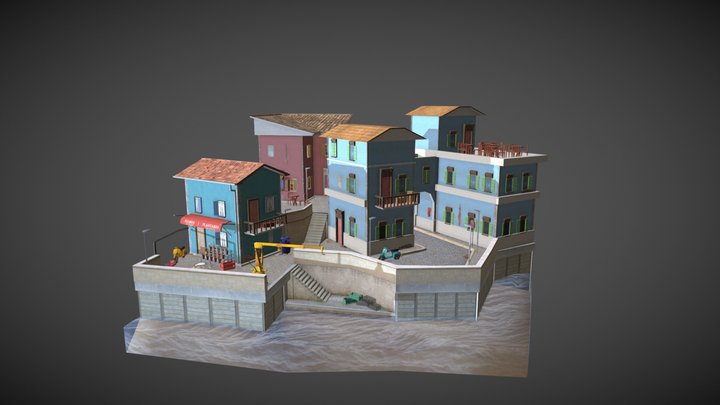 Girona City Scene 3D Model