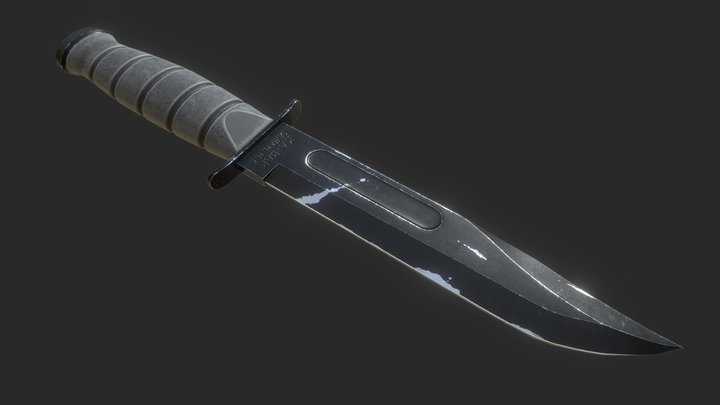 Combat Knife 3D Model