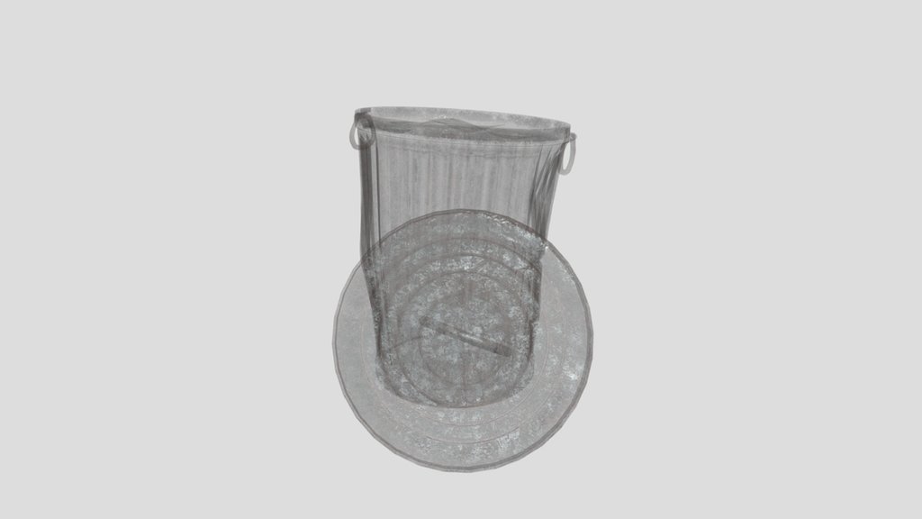 1920s Flat Top City Garbage Can Dented