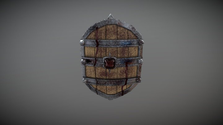 Shield with blood 3D Model