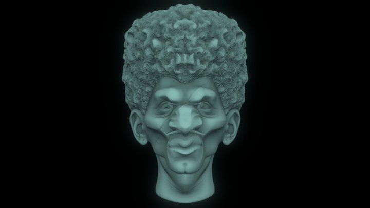 African Male Head HighPoly Printable