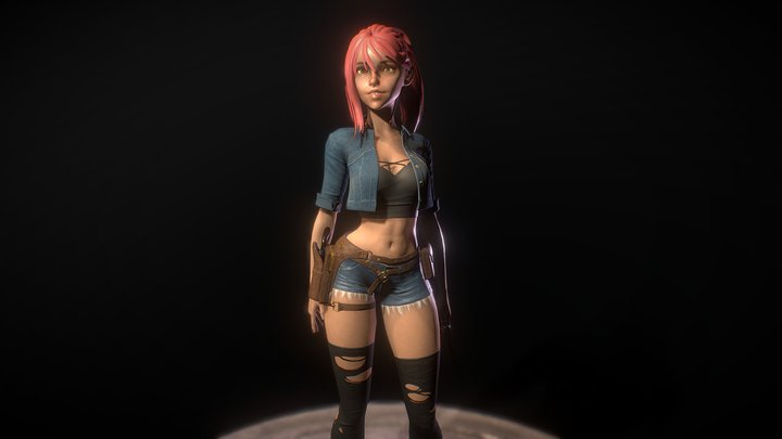 Indiana - Low Poly Female Character 3D Model