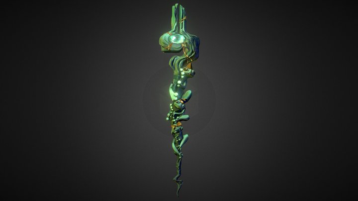 Magical Frog Wand Stylized creation Asset  DAE 3D Model