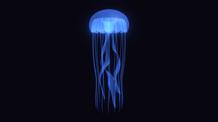 Exotic blue jellyfish – Free 3D Model STL