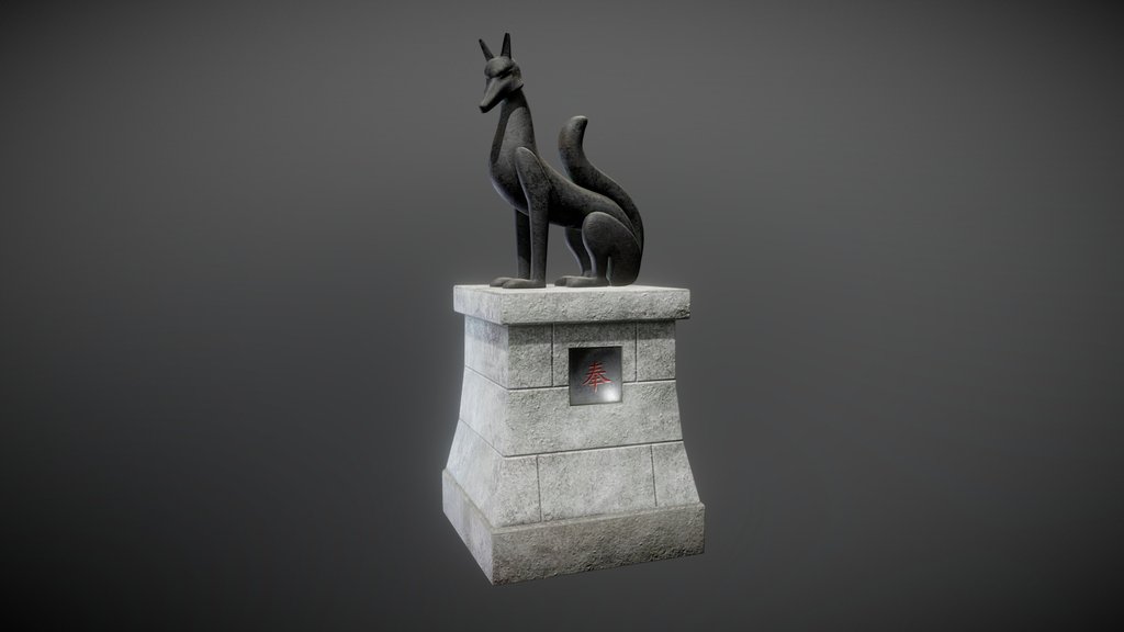 Kitsune Fox Shrine Statue